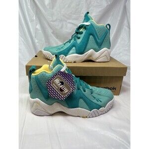 Vintage Reebok Kamikaze II Mid Girls Size 5 Jadeite Teal White Yellow M43143 NOS